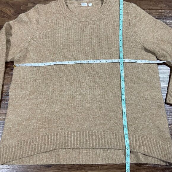Gap Crew Neck Sweater Acrylic Womens Size XL Tan Casual Beige Hi Low - Picture 3 of 7